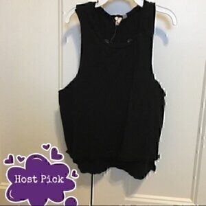 Girls size 10 black cut out back tank top
